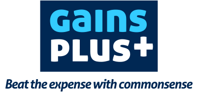 Gains Plus. Beat the expense with commonsense.